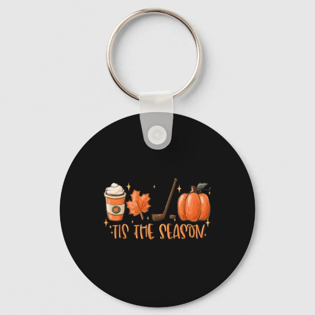 Porte-clés Tis The Season Hockey Latte Leaves Hello Pumpkin H (Recto)