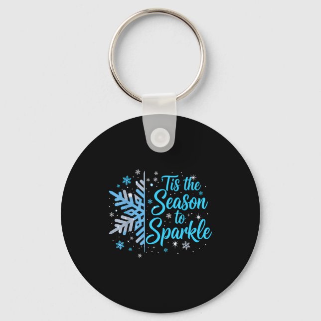 Porte-clés Tis The Season To Sparkle Snowflake Holiday Christ (Recto)