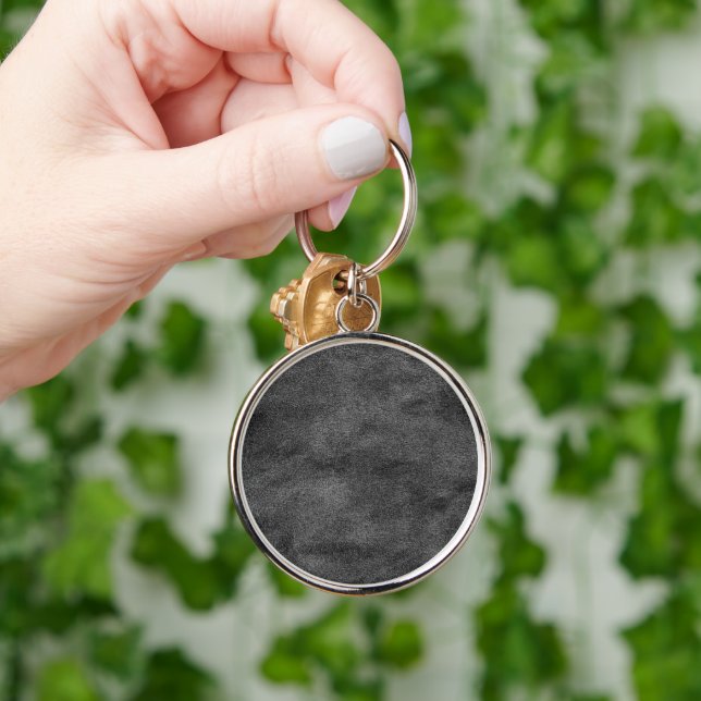 Porte-clés Tissu bleu cuir Tartan Crocodile peau (Main)