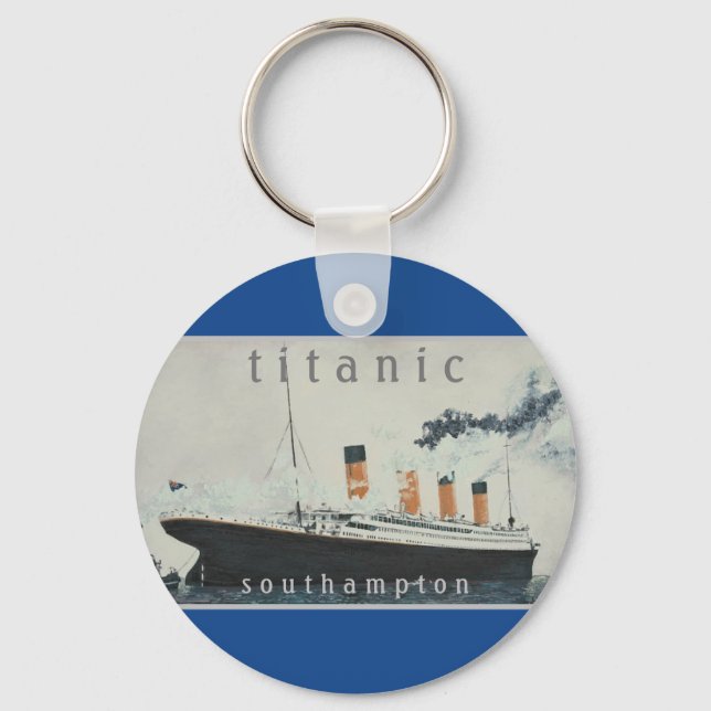Porte-clés TITANIC Party Blue Vintage White Star Line Navire (Recto)