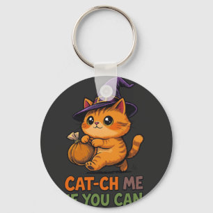 Porte-clés Titre Chat-Ch Moi Si Tu Peux – Drôle de Chat d'Hal