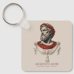 Porte-clés Titre Memento Mori Buste de philosophe stoïcien