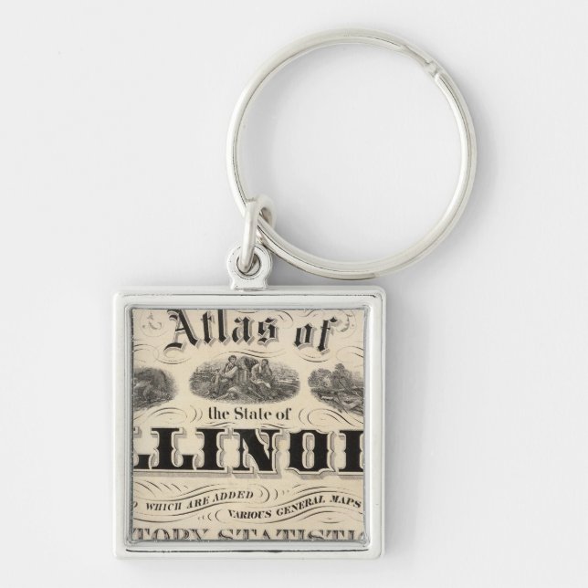 Porte-clés Titre Page Atlas de l'État de l'Illinois (Devant)