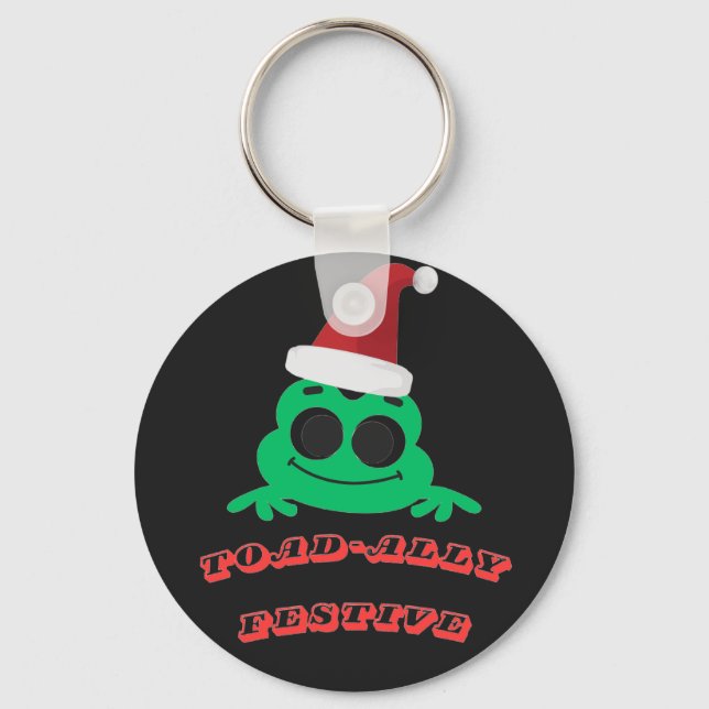 Porte-clés Toad-ally Festive Christmas Frog _ Cute Holiday De (Recto)