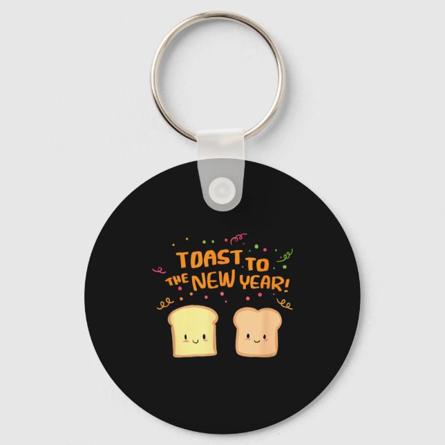 Porte-clés Toast à la nouvelle année drôle et  (Recto)