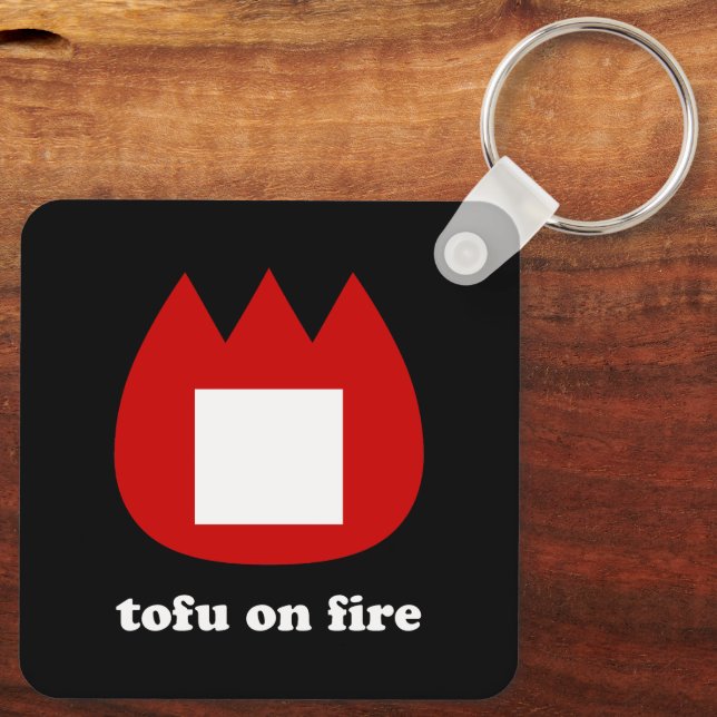 Porte-clés 📛 tofu en feu (Verso)