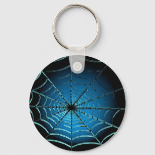 Porte-clés Toile d'araignée bleu cool
