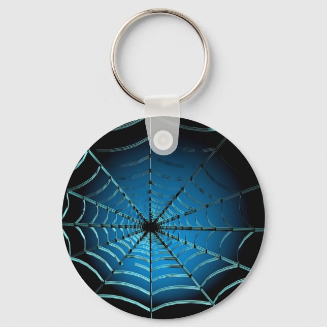 Porte-clés Toile d'araignée bleu cool (Recto)