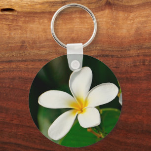 Porte-clés Toile Frangipani blanche pour ordinateur portable