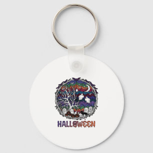 Porte-clés Toiles d'araignée d'Halloween Arbres Fantômes Citr