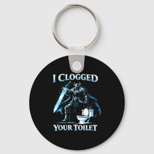 Porte-clés Toilette bouchée drôle mème alpha loup stupide