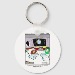 Porte-clés Toilettes De L'Espace Extérieur Drôle Cartes De Mu
