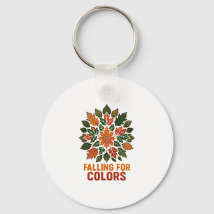Porte-clés Tombant pour les couleurs Feuilles d'automne Feuil