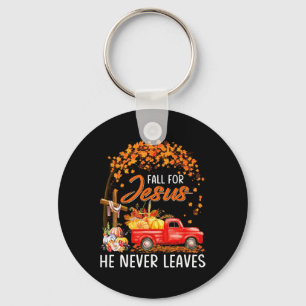 Porte-clés Tomber Pour Jésus Il N'A Jamais Feuille Thanksgivi