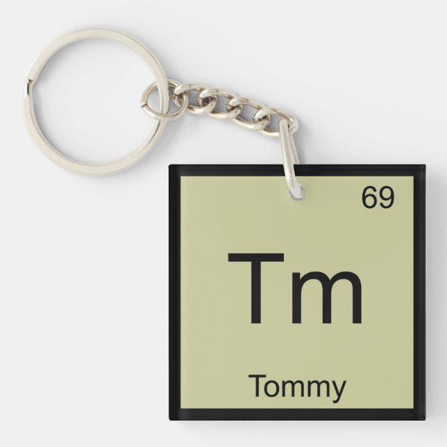 Porte-clés Tommy Nom Chimie Élément Tableau Périodique (Devant)
