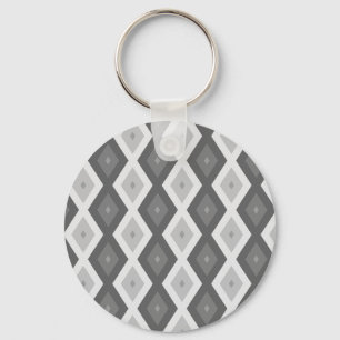 Porte-clés Tons de motif de diamant gris