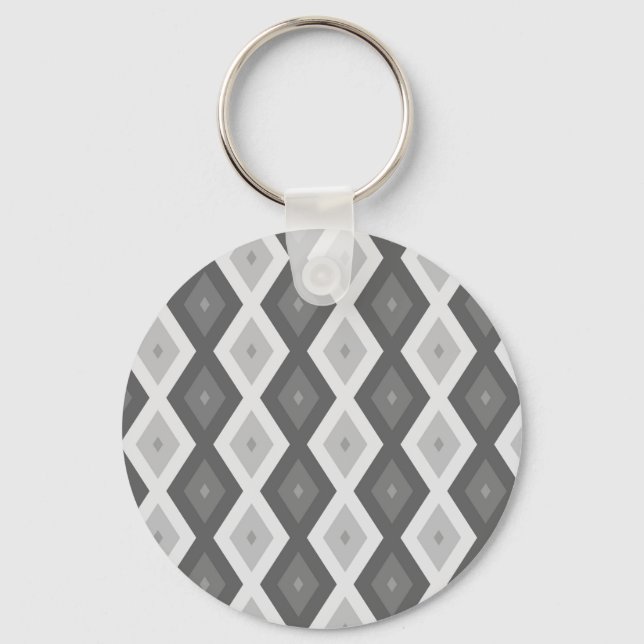 Porte-clés Tons de motif de diamant gris (Recto)