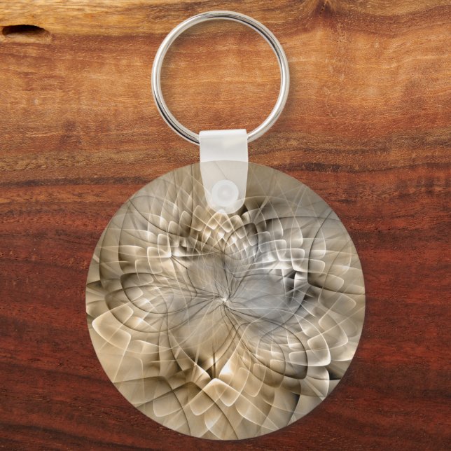 Porte-clés Tons Terre Abstrait Art fractal moderne Texture (Recto)