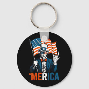 Porte-clés Tonton Sam Merica Rock Drôle 4 juillet Américain