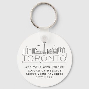 Porte-clés Toronto, Canada Stylisé Skyline   Slogan personnal