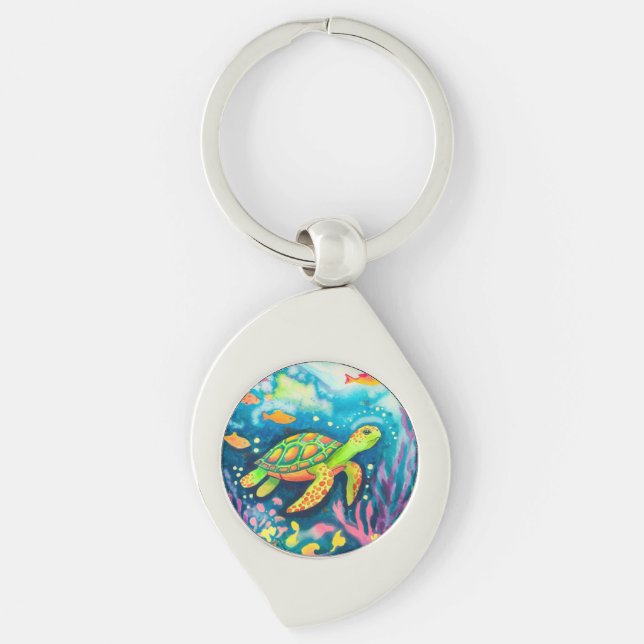 Porte-clés Tortue à peinture (Devant)