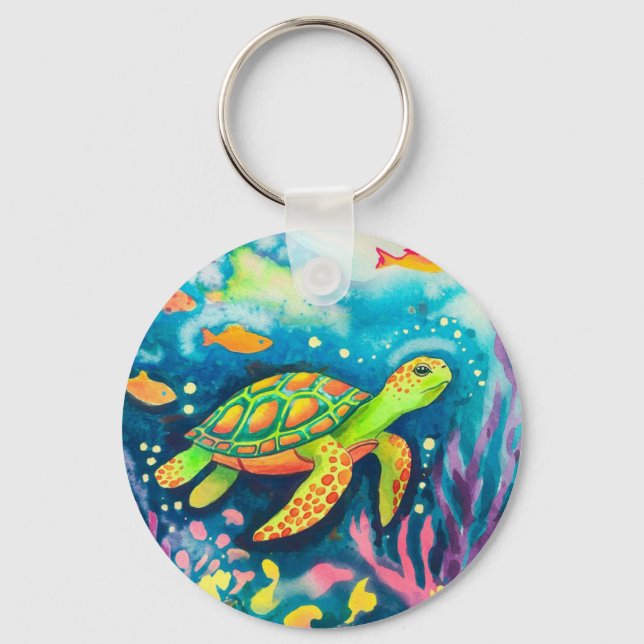 Porte-clés Tortue à peinture (Recto)