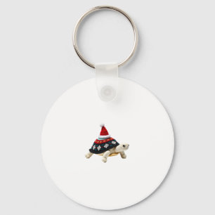 Porte-clés Tortue chapeau de Père Noël - Vieux T-Shirt de Noë