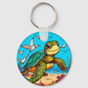 Porte-clés Tortue de dessin animé