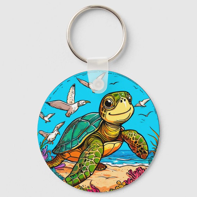 Porte-clés Tortue de dessin animé (Recto)
