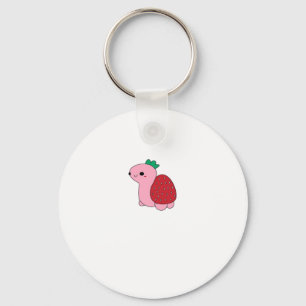 Porte-clés Tortue de fraise rose pâle Classique T-Shi