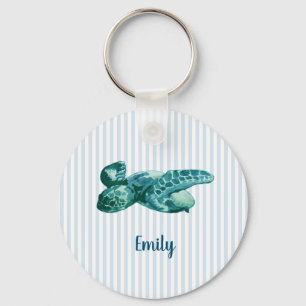 Porte-clés Tortue de mer de plage à nom personnalisé