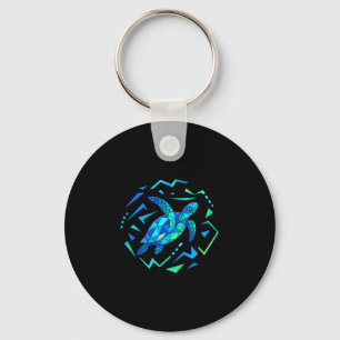 Porte-clés Tortue de mer géométrique homme avec des motifs vi