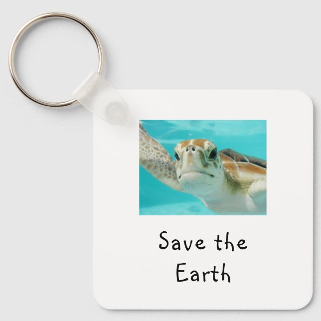 Porte-clés Tortue de mer Sauvez la Terre (Recto)