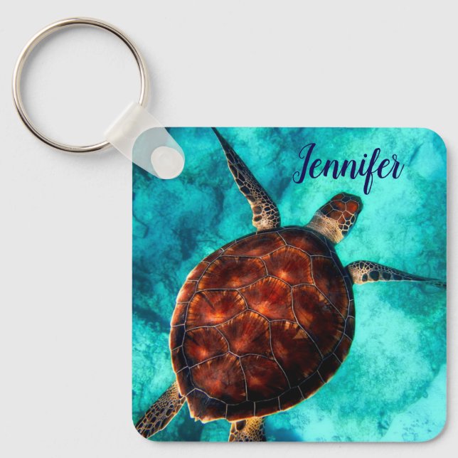 Porte-clés Tortue de mer Vie marine (Recto)