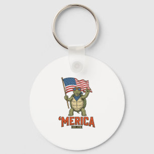 Porte-clés Tortue Patriotique ‘Merica Vintage Vector