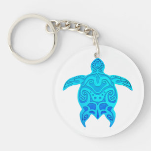 Porte-clés Tortue tribale bleue