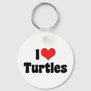 Porte-clés Tortues de coeur que j'aime