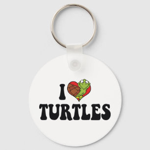 Porte-clés Tortues J'Aime Coeur