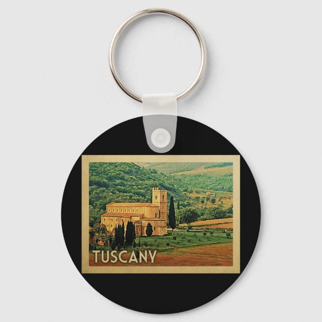 Porte-clés Toscane Italie Vintage voyage (Recto)