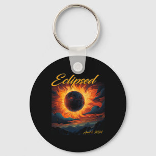 Porte-clés Total de l'éclipse solaire 2024 Sun Moon