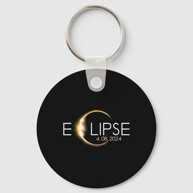 Porte-clés Total Éclipse Solaire 8 avril 2024 Totalité (Recto)