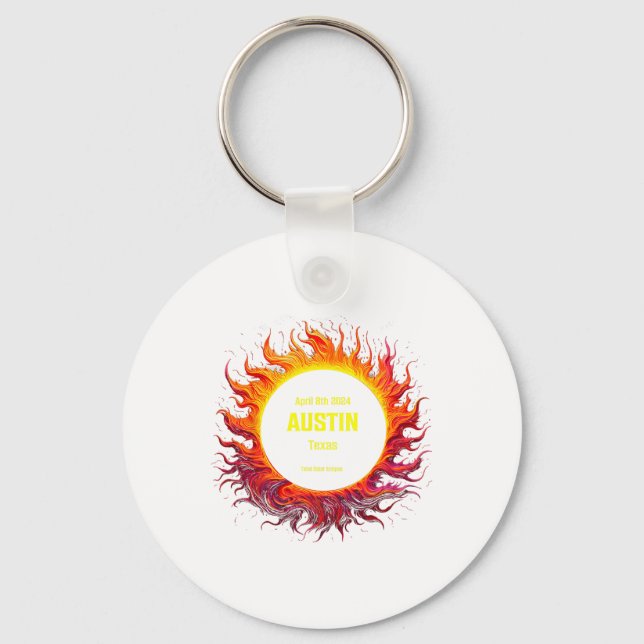 Porte-clés Total Solaire Eclipse 2024 Austin Texas (Recto)