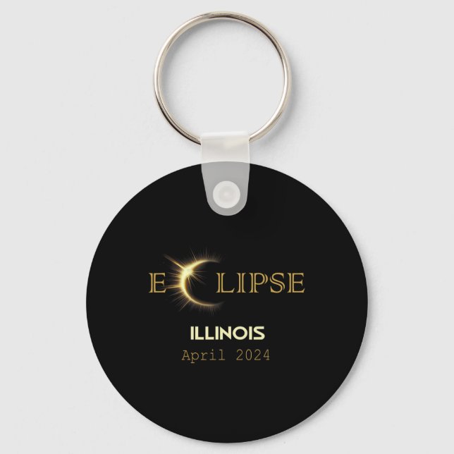 Porte-clés Total Solaire Eclipse Illinois Totalité 8 avril 20 (Recto)