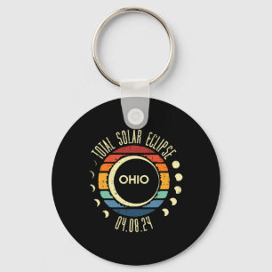 Porte-clés Total Solaire Eclipse Ohio Sunset Retro 04.08.24 H
