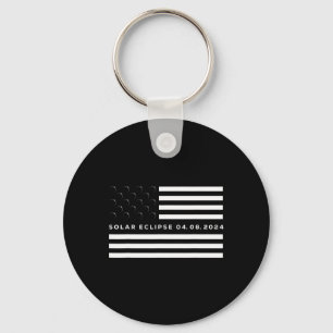 Porte-clés Total Solar Eclipse US American Flag 04.08.2024 À