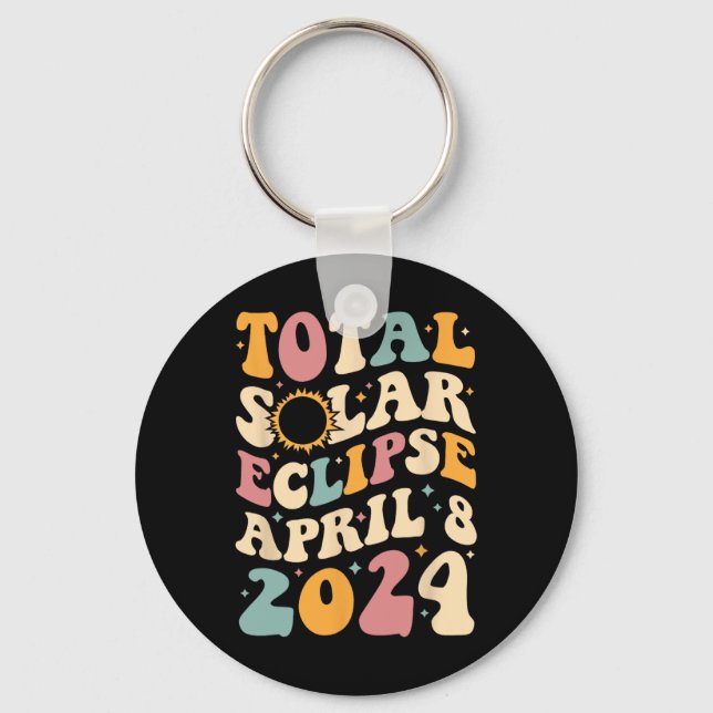 Porte-clés Totalité 04 08 24 Total Solaire Eclipse 2024 Super (Recto)