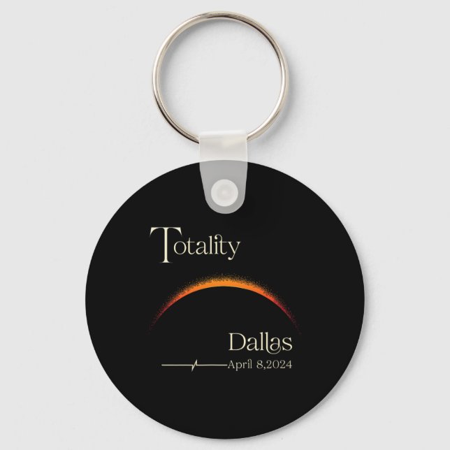 Porte-clés Totalité Solaire Eclipse Dallas Texas Total Solair (Recto)