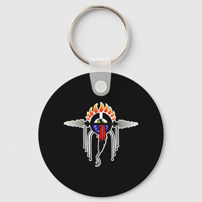 Porte-clés Totem indien noir (Recto)