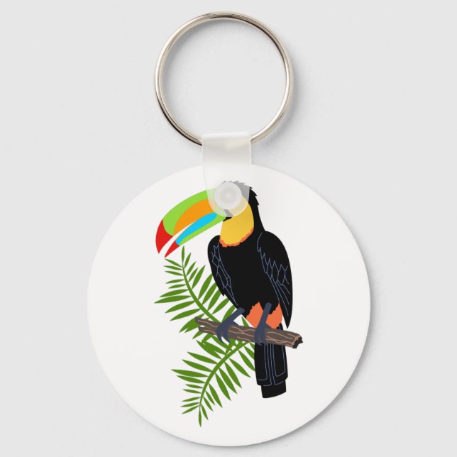 PORTE-CLÉS TOUCAN AND PALM LEAVES (Recto)