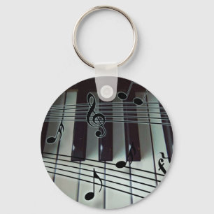 Porte-clés Touches de piano et notes musicales